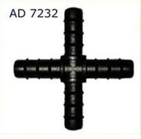 AD 7232 Соединение крестовое для капельной трубки Dn16 (упак. 10шт.) фото в интернет-магазине "Сортовые семена"